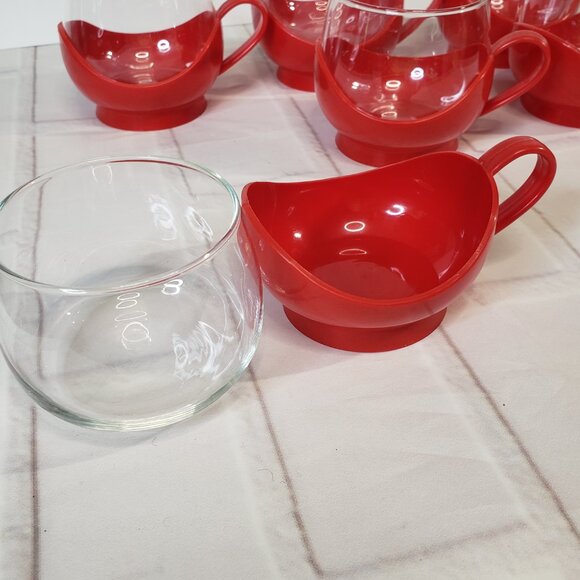 COOL Vintage Melitta Space Age Design 1970s Glass Cups Mugs Set of 6 MCM - Picture 4 of 6